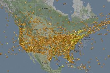 Harta care iti arata, in timp real, cate avioane se afla pe cer